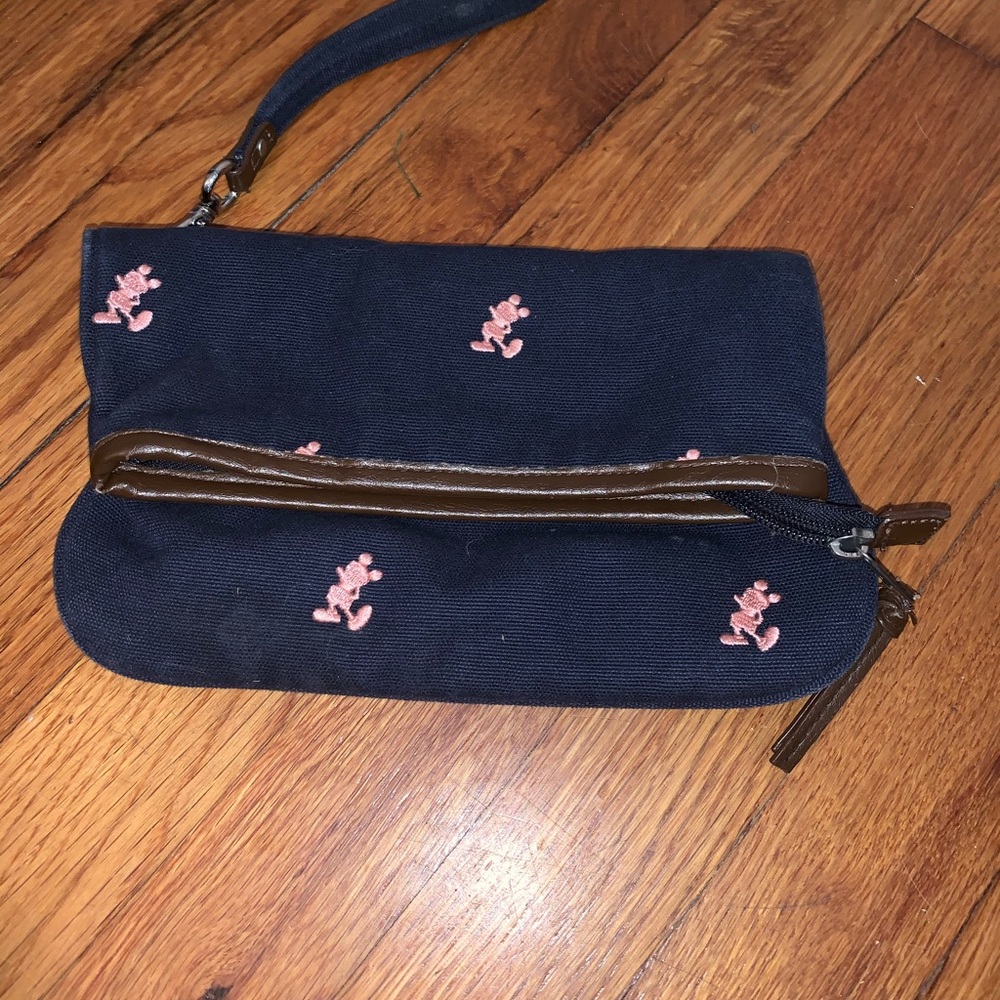 Mickey Mouse Disney Blue and Pink Fold-Over Wristlet